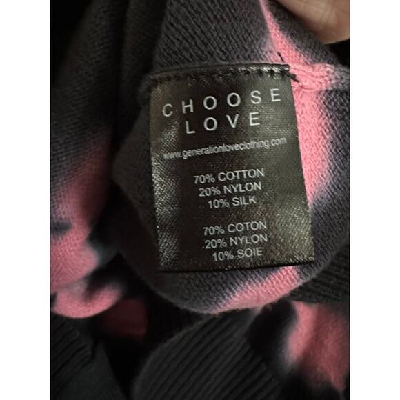 GENERATION LOVE Coco Anna Tie-Dye Knit Cardigan Joggers 2-Piece Set Black Pink M - Picture 6 of 6